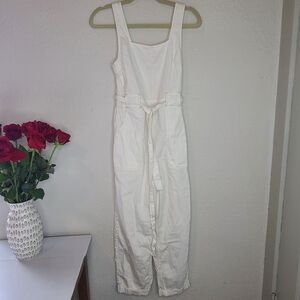 American Eagle Outfitters Cream/White Utility Jumpsuit